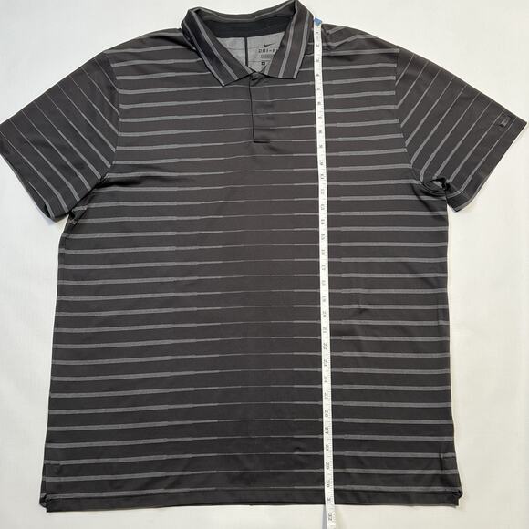 Nike Tiger Woods Polo Shirt Mens XL Black Striped Dri-Fit Golf BV0350-010 - Picture 8 of 16